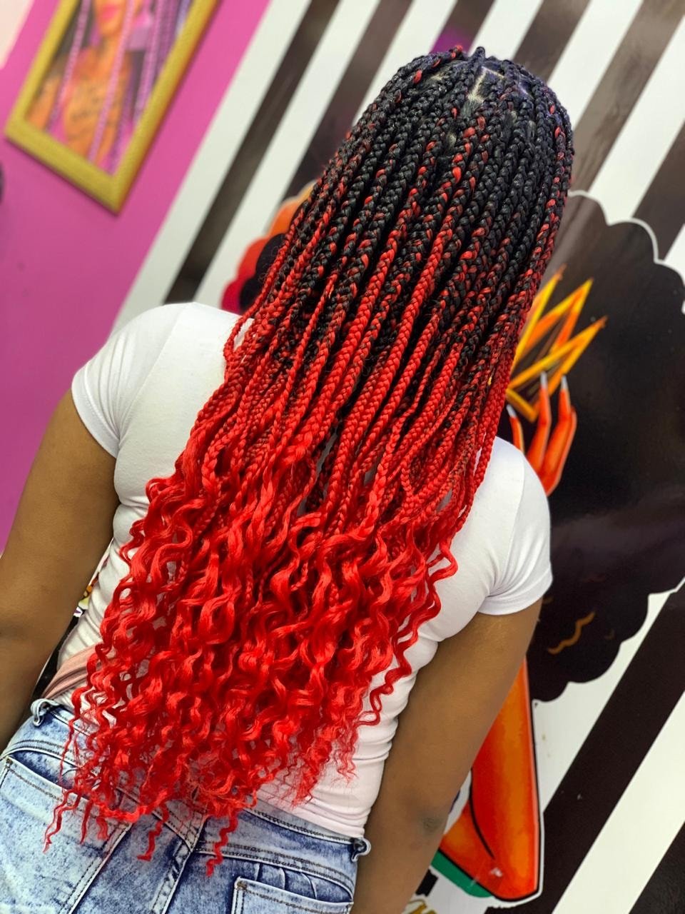 Trenzas africanas rojas