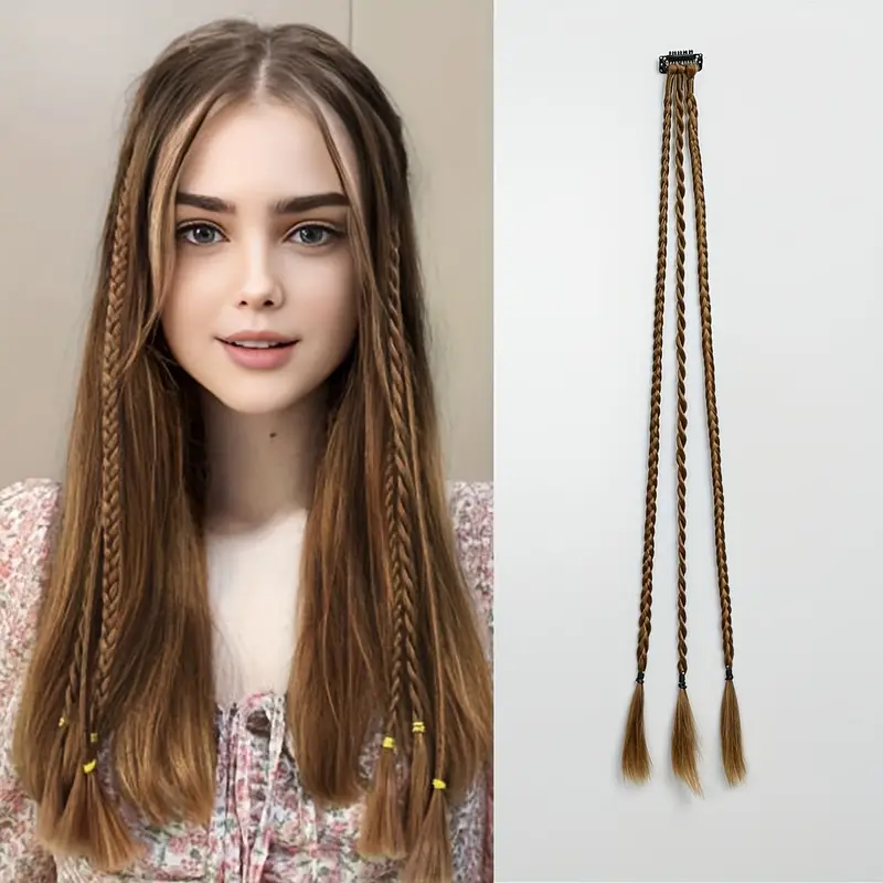 cabello suelto con trenza lateral