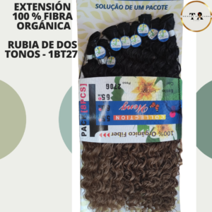 Extensiones de Cabello de Fibras Orgánicas Rubias 1BT27 - De Dos Tonos - 8 Piezas