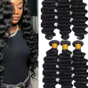 Extensión Negra de Cabello Ondulado, 100% Humano- 22 pulgadas– 1 Pieza