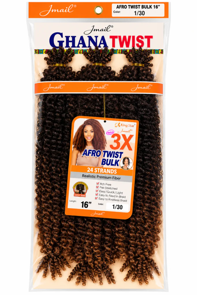 Extensión Ghana Twist Afro Twist 16” – Jmail 3X – Color 1/30