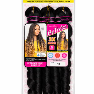 BeTress French Curl 3X – Extensiones para Trenzas 22” | Negro Natural 1B