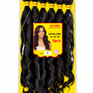 Extensión de Cabello Cortina Natural Crimp ACCAHH – 6 Piezas – Color 1 Negro