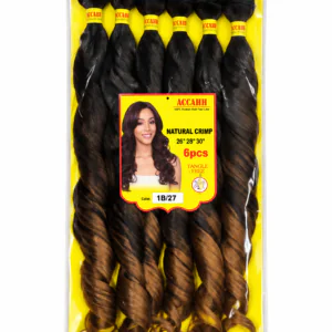 Extensión de Cabello Tipo Cortina ACCAHH Natural Crimp – 6 Piezas – Color 1B/27